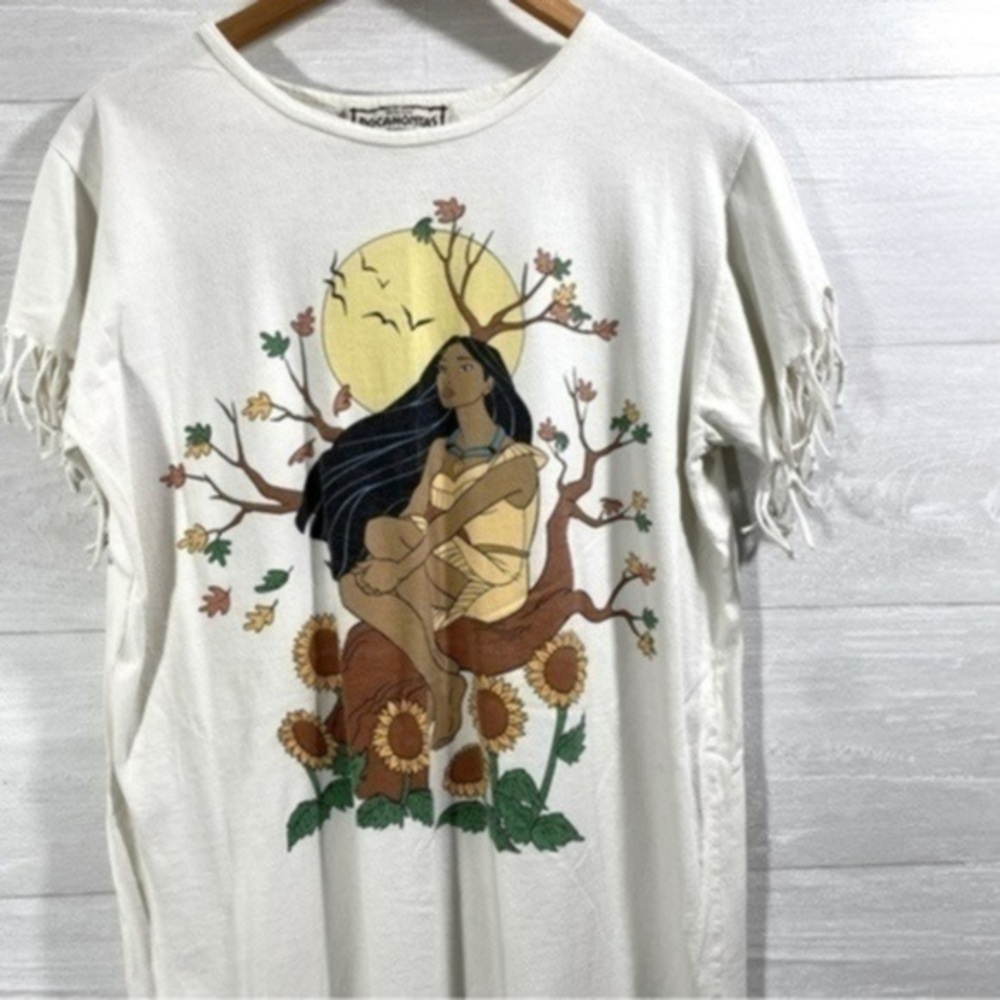 Disney Vintage 90s Parks Pocahontas Fringe Tshirt Dress size M - Picture 4 of 10